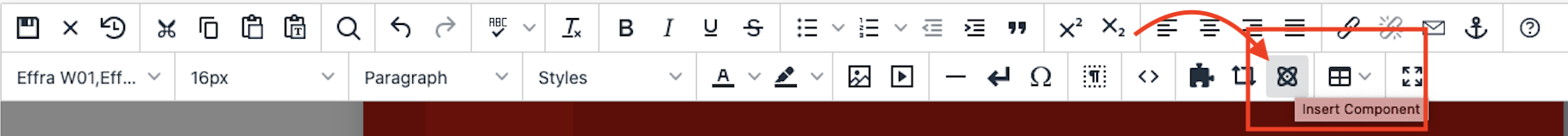 toolbar insert component