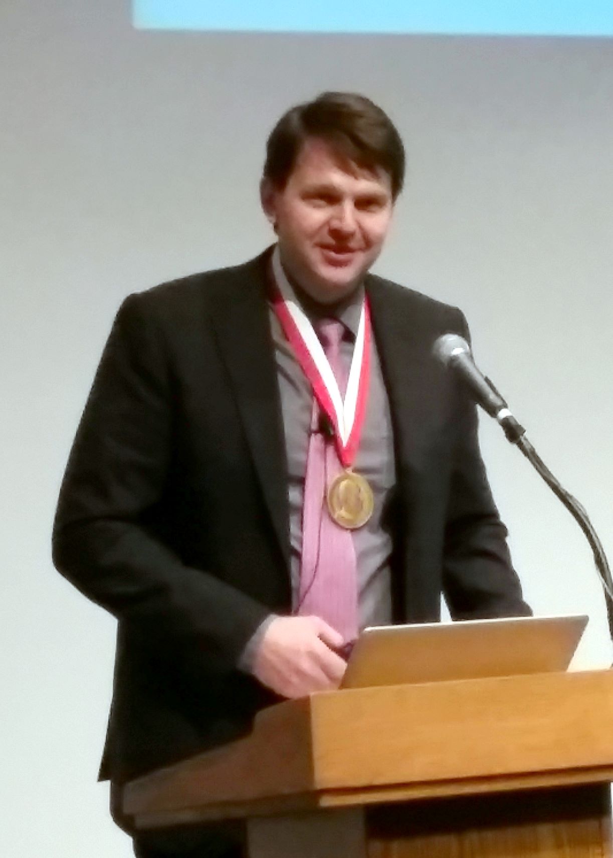 Hallgrimsson with medal