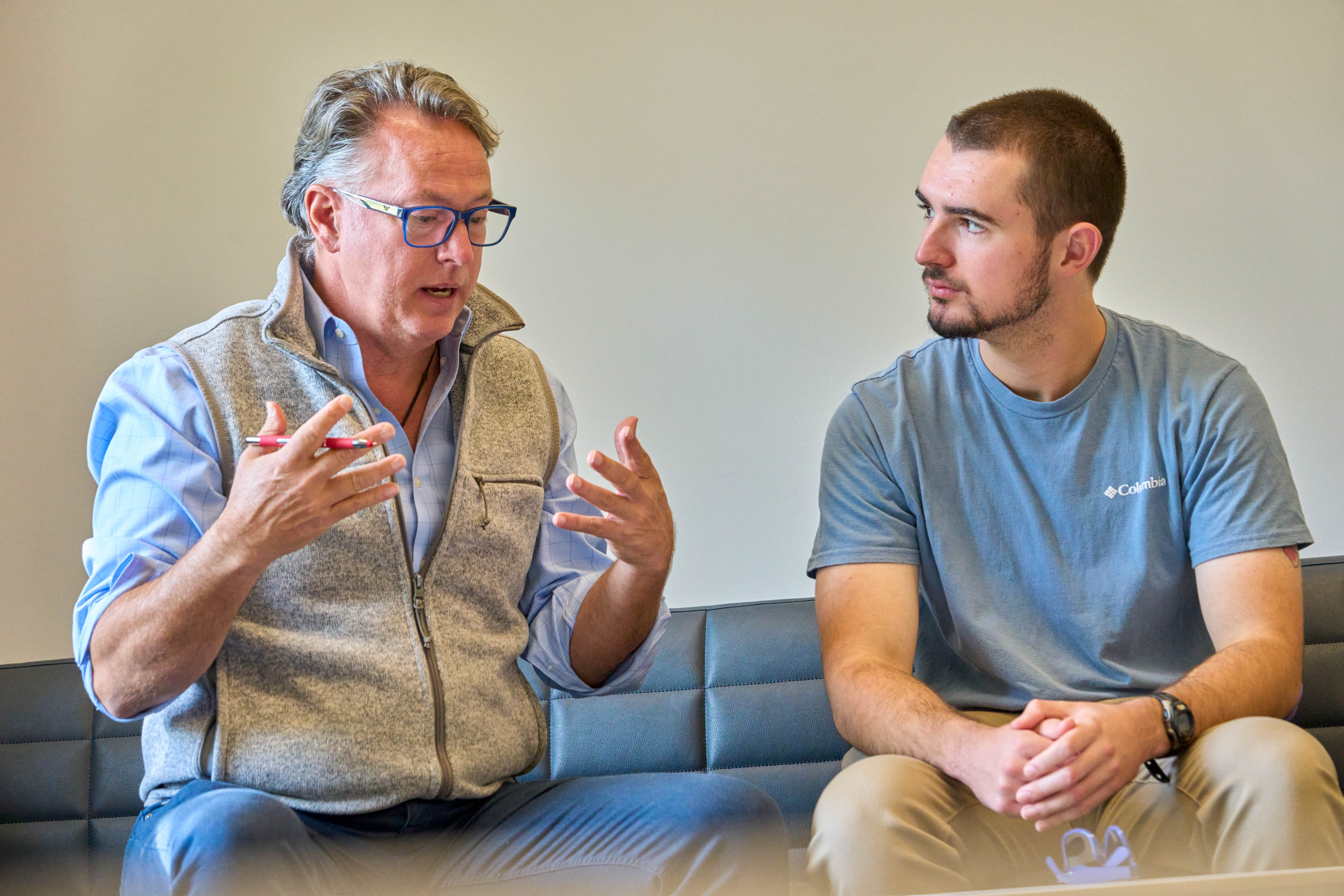 greg and student talking