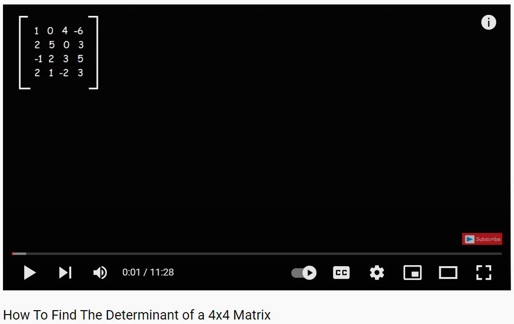 How To Find The Determinant of a 4x4 Matrix