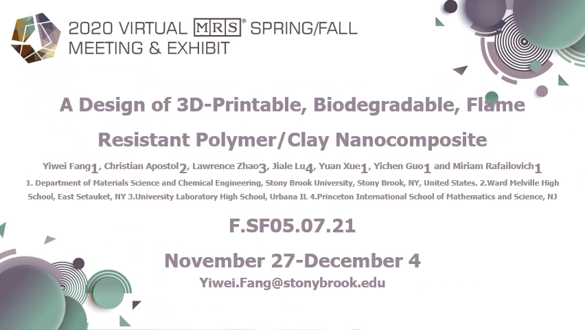 A Design of 3D-Printable, Biodegradable, Flame Resistant Polymer Clay Nanocomposite