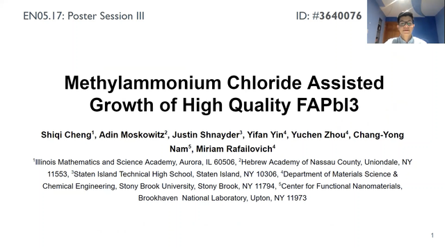 Methylammonium Chloride Assisted Growth of High Quality FAPbI3