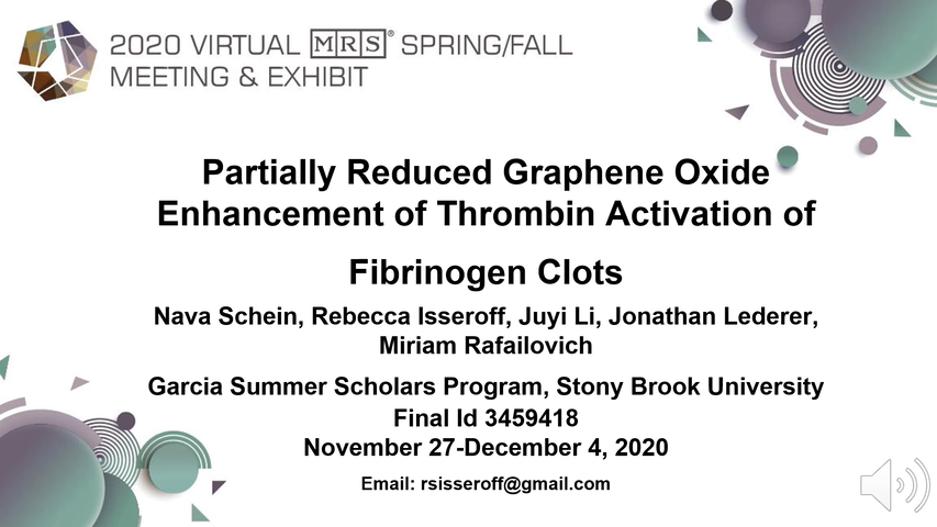 Partially Reduced Graphene Oxide Enhancement of Thrombin Activation of Fibrinogen Clots