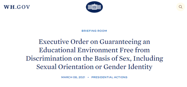 Screenshot of Executive Order