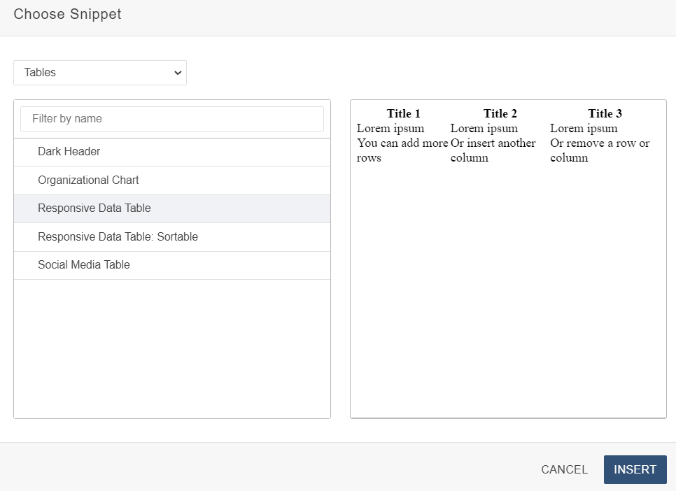 Responsive Table