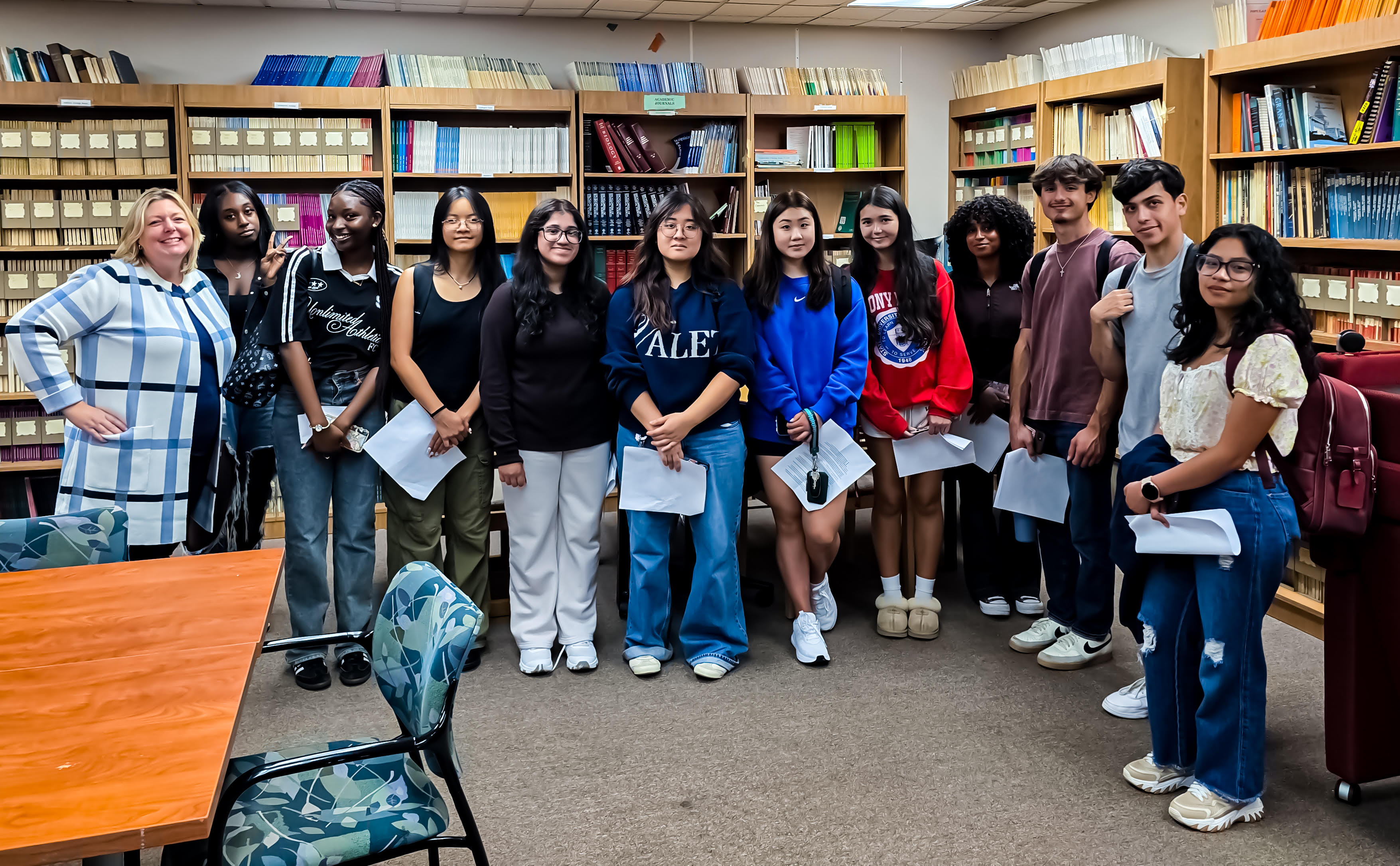 SBU 101 Undergraduate Students with Staff in Sociology Reading Room