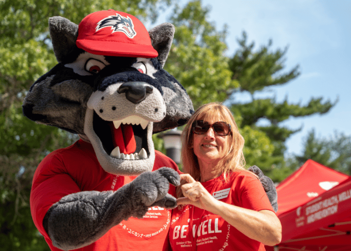 Wolfie and Counseling Staff at Be Well